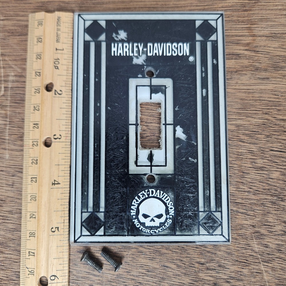 Harley Davidson Light Switch Plate Cover Single Switch Skull Biker Black White